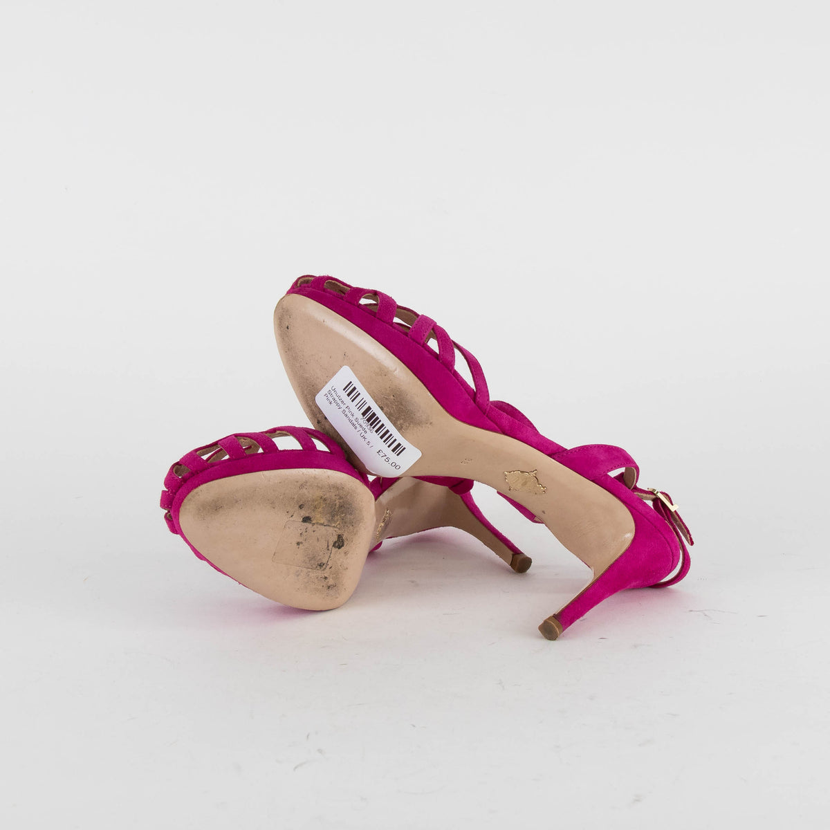 Unutzer Pink Suede Strappy Sandals