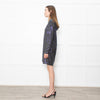 Tibi Grey Sequinned Dropped Back Tunic Dress