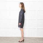 Tibi Grey Sequinned Dropped Back Tunic Dress