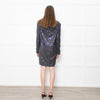 Tibi Grey Sequinned Dropped Back Tunic Dress