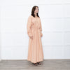 Jil Sander Peach Long Gathered Sleeve And Waist Dress