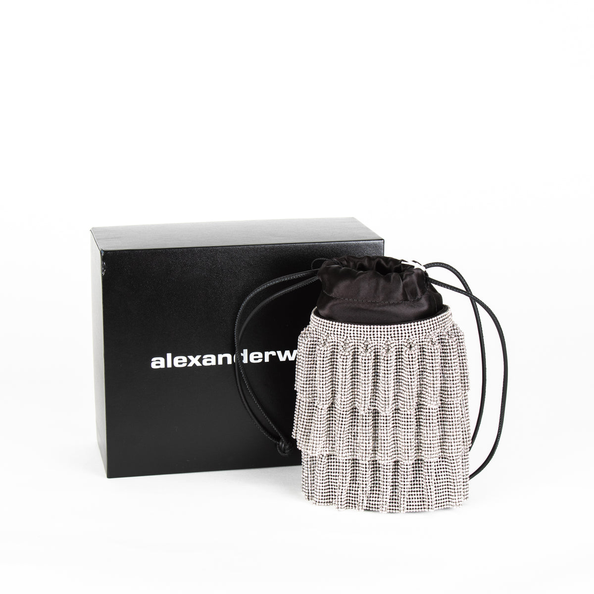 Alexander Wang Black Crystal-Embellished Bucket Bag