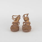Unutzer Beige Snakeskin Effect Strappy Sandals