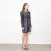 Tibi Grey Sequinned Dropped Back Tunic Dress