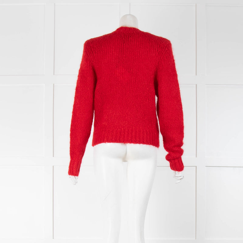 Isabel Marant Red Mohair Short Sweater