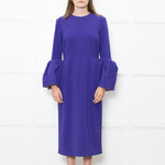 Roksanda Purple Exaggerated Sleeve Midi Dress