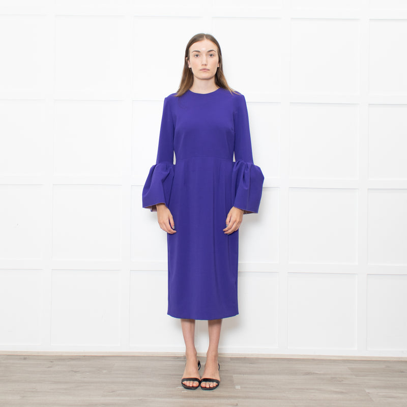 Roksanda Purple Exaggerated Sleeve Midi Dress