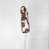 Diane Von Furstenberg White Brown Cotton Tunic Dress