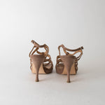 Unutzer Beige Snakeskin Effect Strappy Sandals
