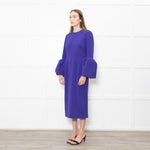Roksanda Purple Exaggerated Sleeve Midi Dress
