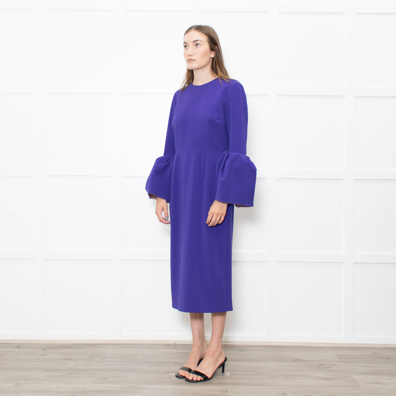 Roksanda Purple Exaggerated Sleeve Midi Dress