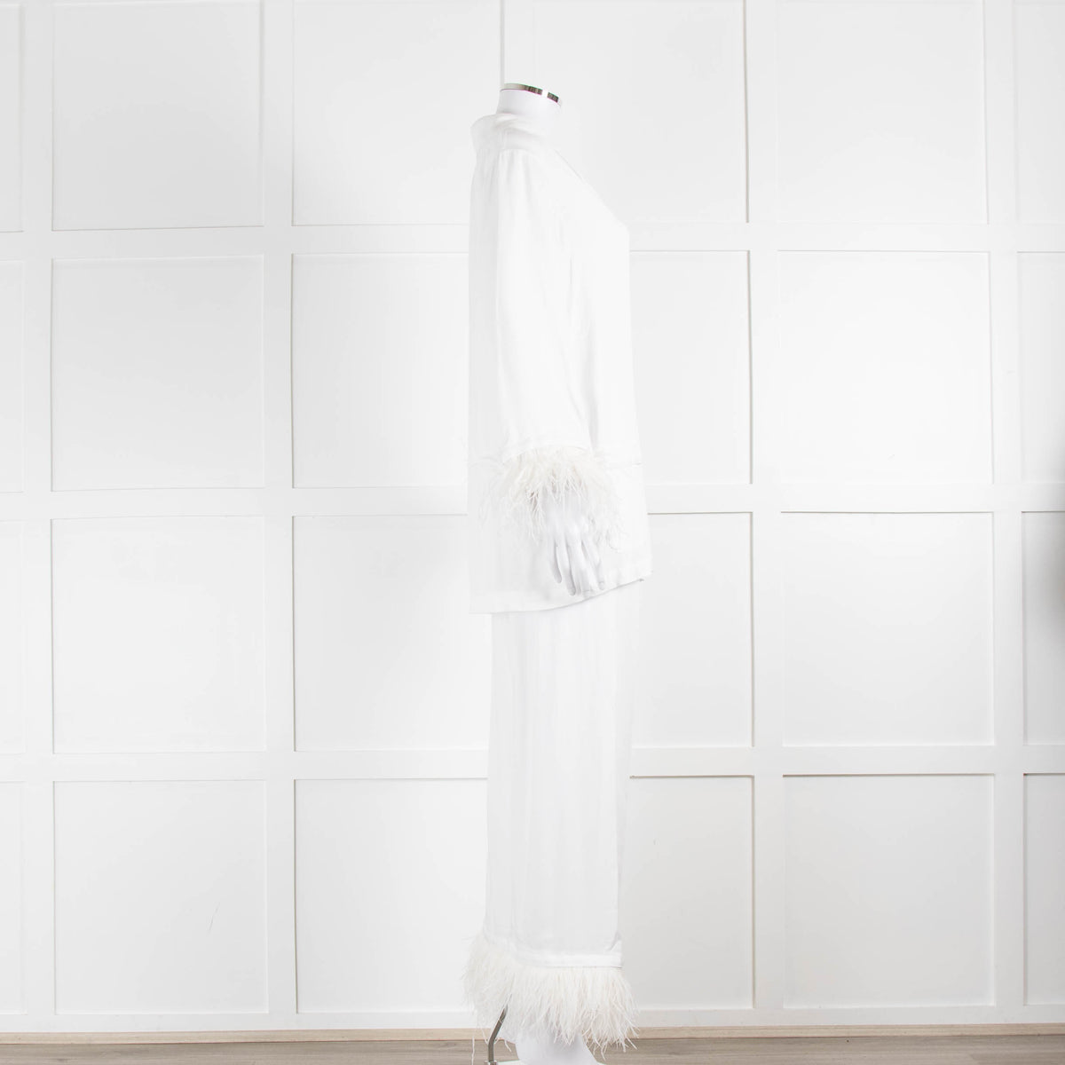 Sleeper Party White Feather Trimmed Pyjama Set