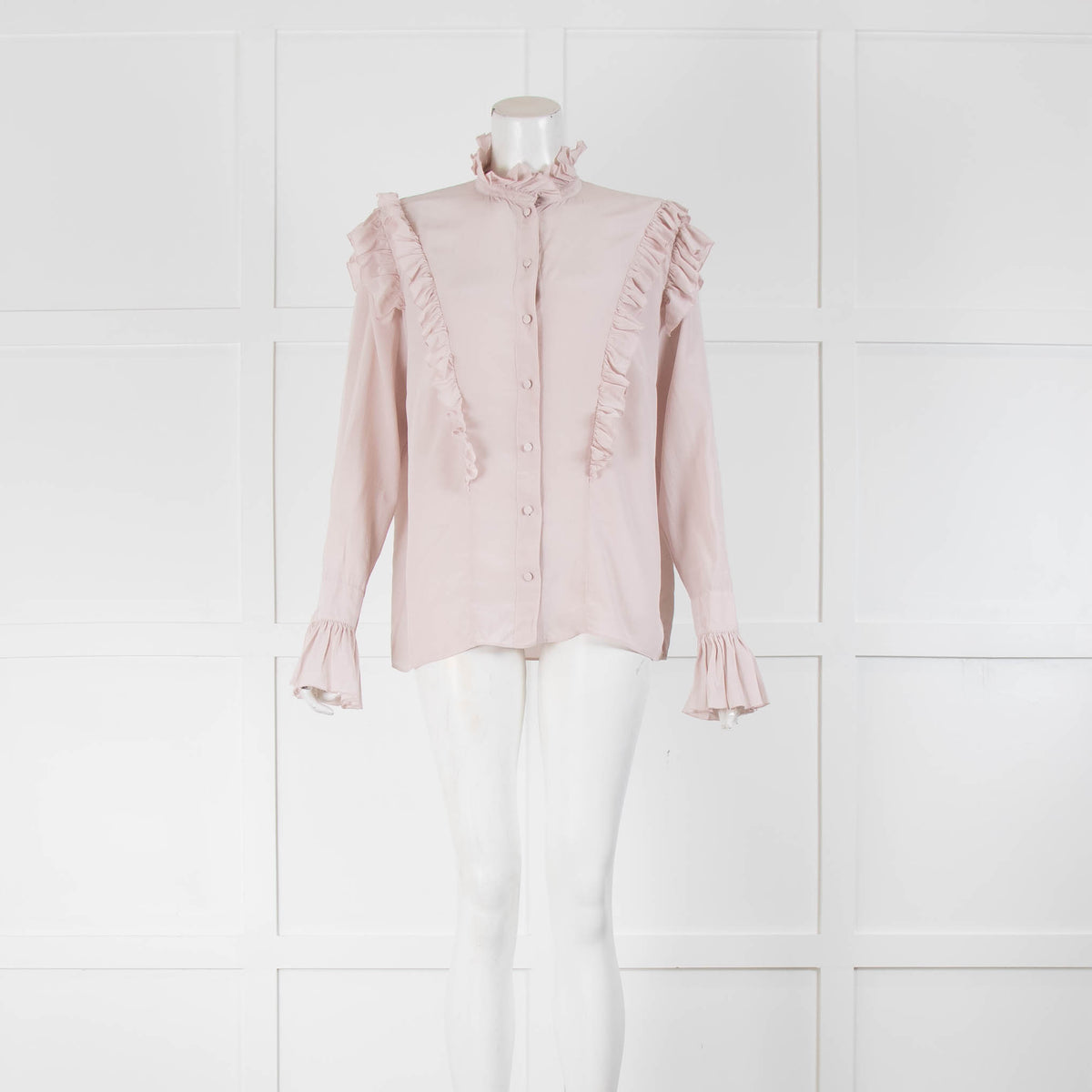 Zadig & Voltaire Pale Pink Silk Ruffle Blouse