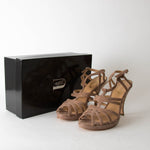 Unutzer Beige Snakeskin Effect Strappy Sandals