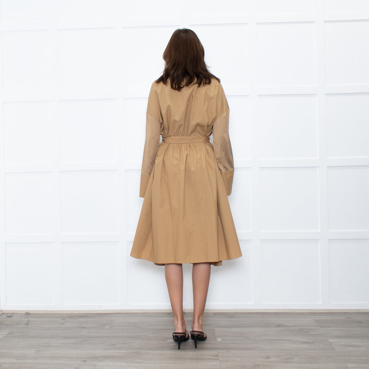 Joseph Camel Darwin Belted Shirt Dress