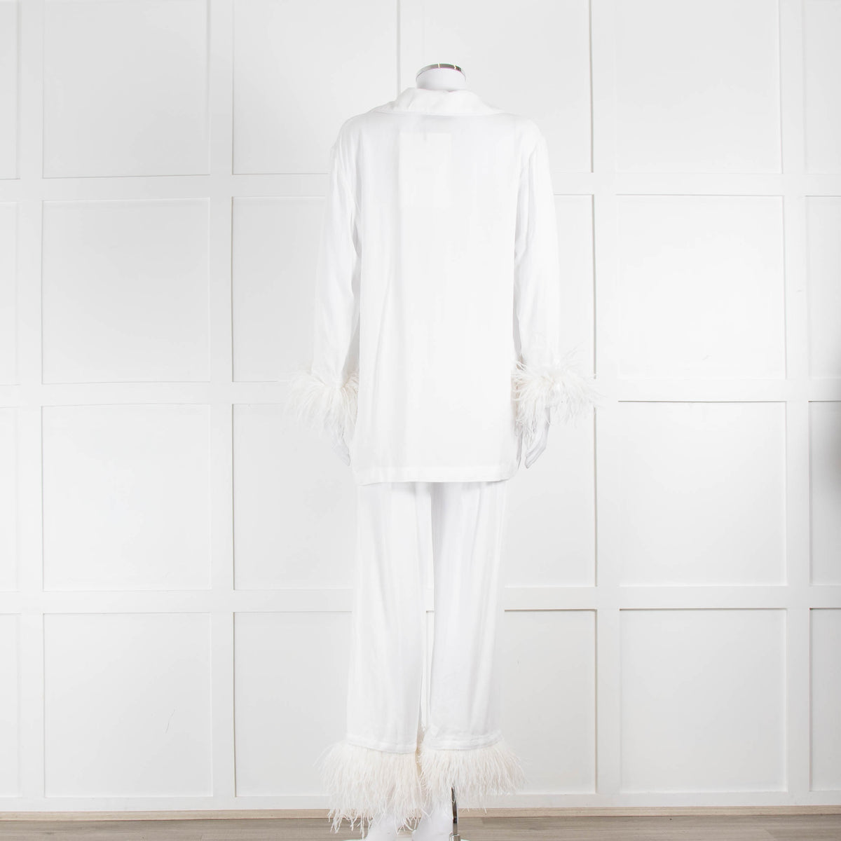 Sleeper Party White Feather Trimmed Pyjama Set