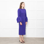 Roksanda Purple Exaggerated Sleeve Midi Dress