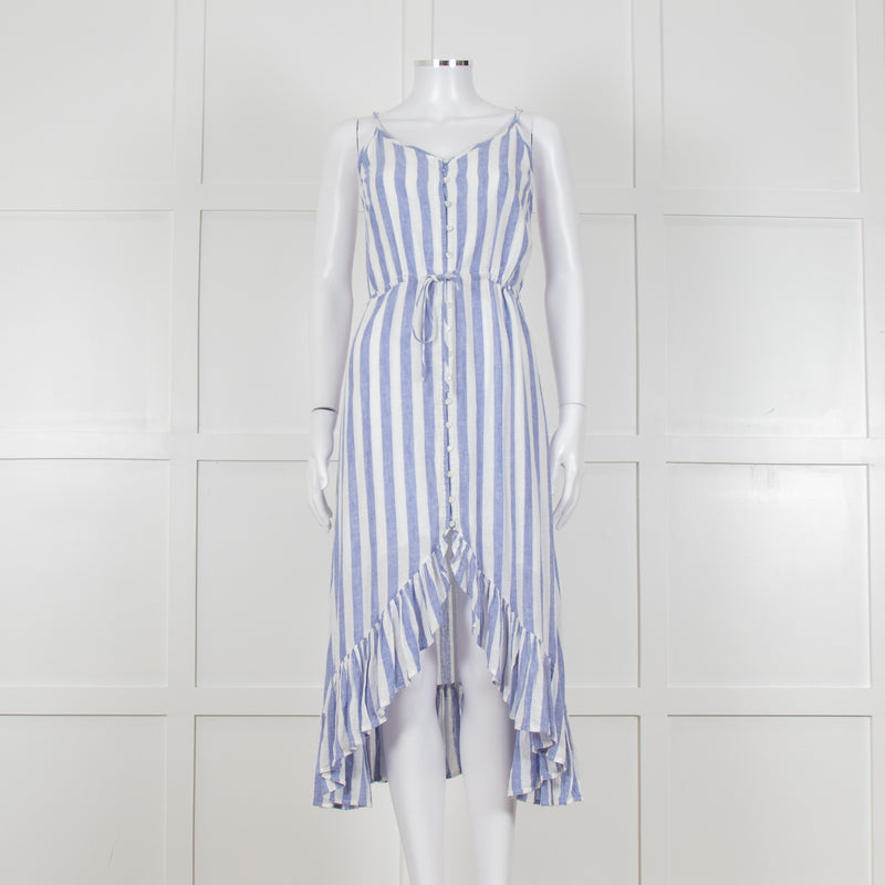 Rails Blue And White Stripe Strappy Button Front Dress