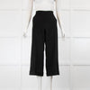 Max Mara Black Camel Hair Wide Leg Cropped Trousers