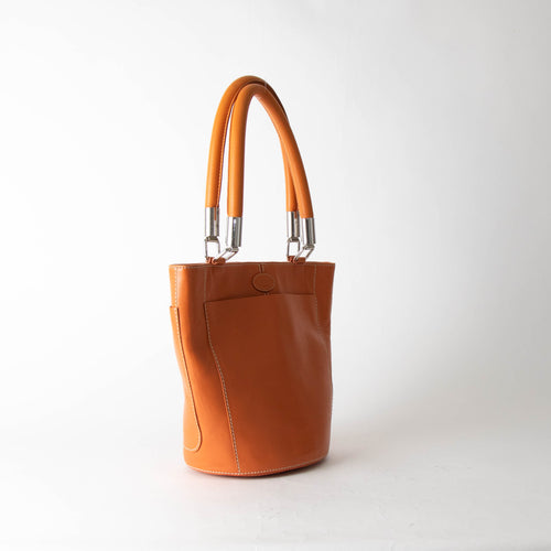 Tod's Orange Leather Small Bucket Bag