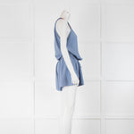 Lazul Blue Silk Sleeveless Playsuit