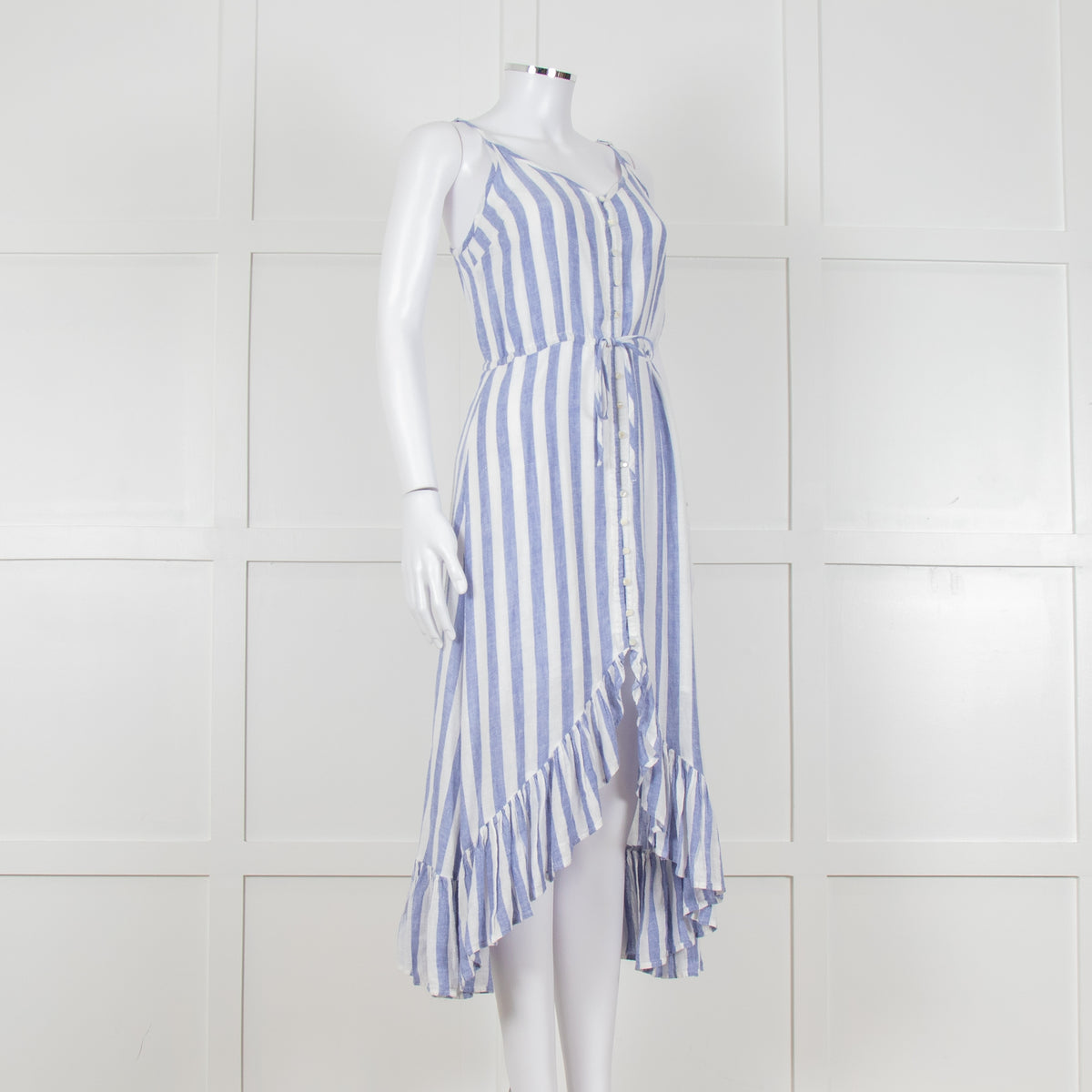 Rails Blue And White Stripe Strappy Button Front Dress