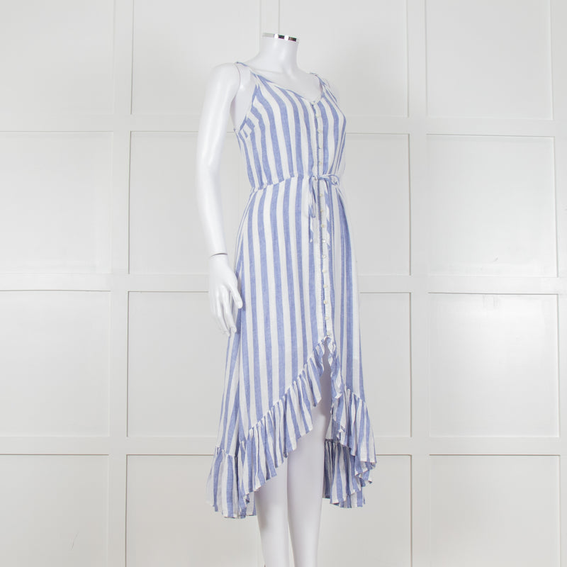 Rails Blue And White Stripe Strappy Button Front Dress