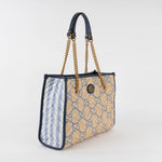 Gucci GG Marmont Leather-Trim Monogrammed Woven Tote