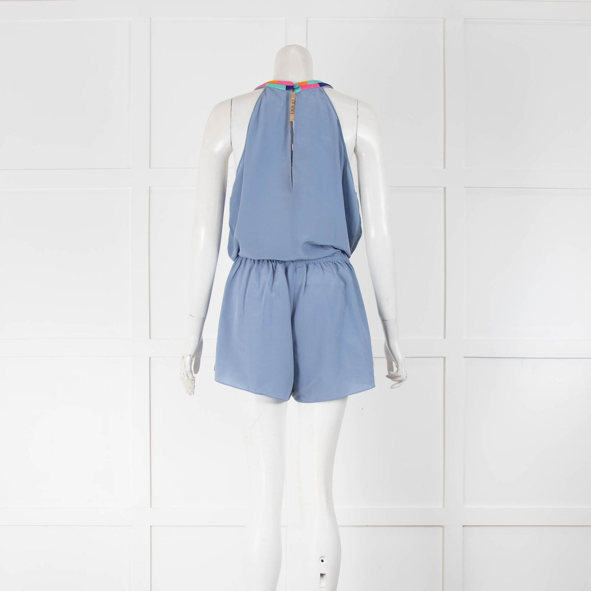 Lazul Blue Silk Sleeveless Playsuit