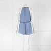 Lazul Blue Silk Sleeveless Playsuit