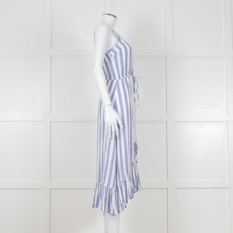 Rails Blue And White Stripe Strappy Button Front Dress