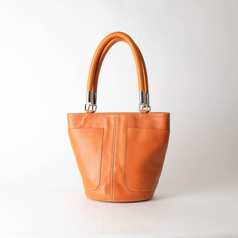 Tod's Orange Leather Small Bucket Bag