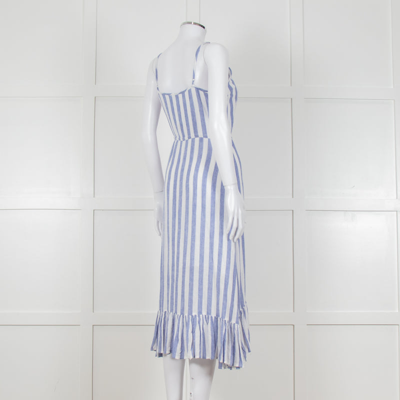 Rails Blue And White Stripe Strappy Button Front Dress