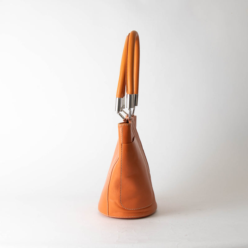Tod's Orange Leather Small Bucket Bag