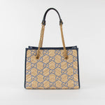 Gucci GG Marmont Leather-Trim Monogrammed Woven Tote
