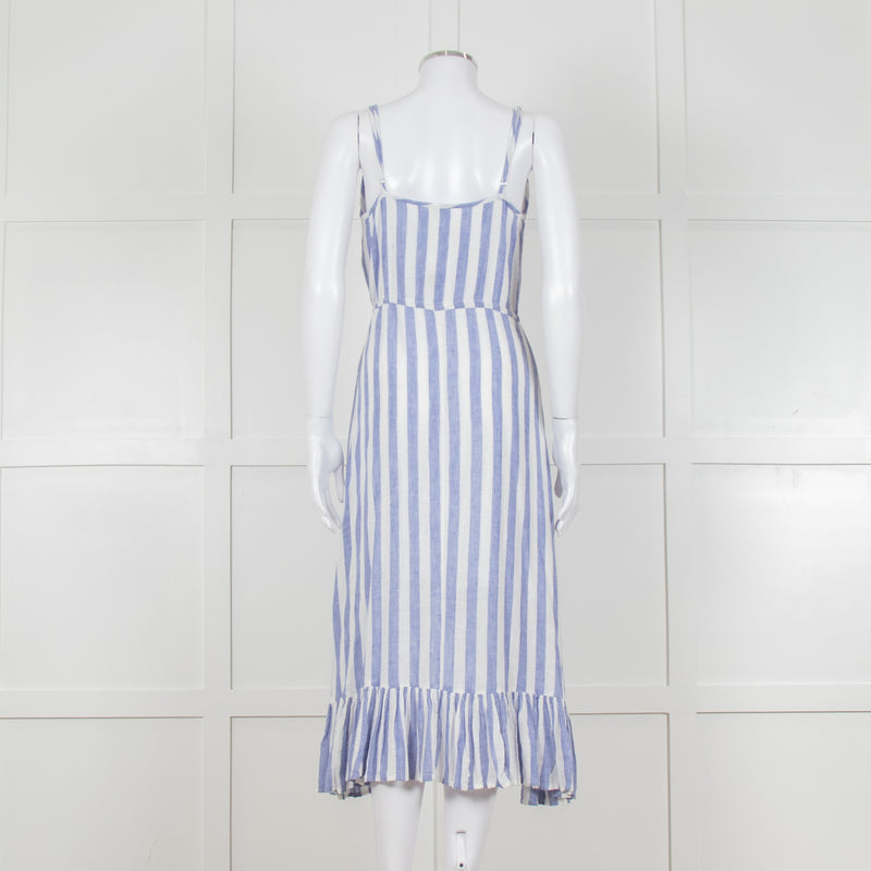 Rails Blue And White Stripe Strappy Button Front Dress