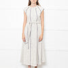 Me+Em Cream Black Piping Tweedy Sleeveless Belted Dress