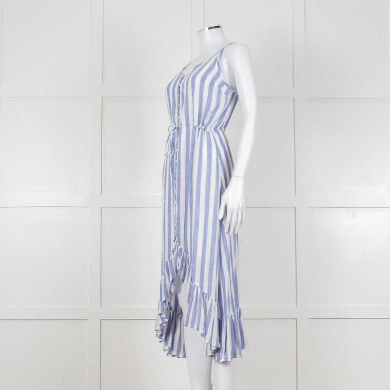 Rails Blue And White Stripe Strappy Button Front Dress