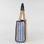 Gucci GG Marmont Leather-Trim Monogrammed Woven Tote