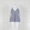 Gold Hawk Blue Striped White Lace Trim Cami