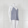 Gold Hawk Blue Striped White Lace Trim Cami