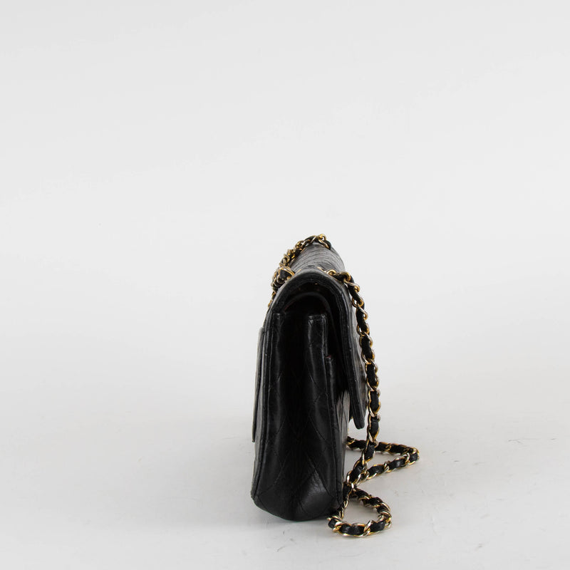 Chanel Black Lambskin Vintage Medium Double Flap Bag