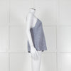 Gold Hawk Blue Striped White Lace Trim Cami