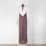 Natalie Martin Lola Dress in Blue/Coffee Stripe