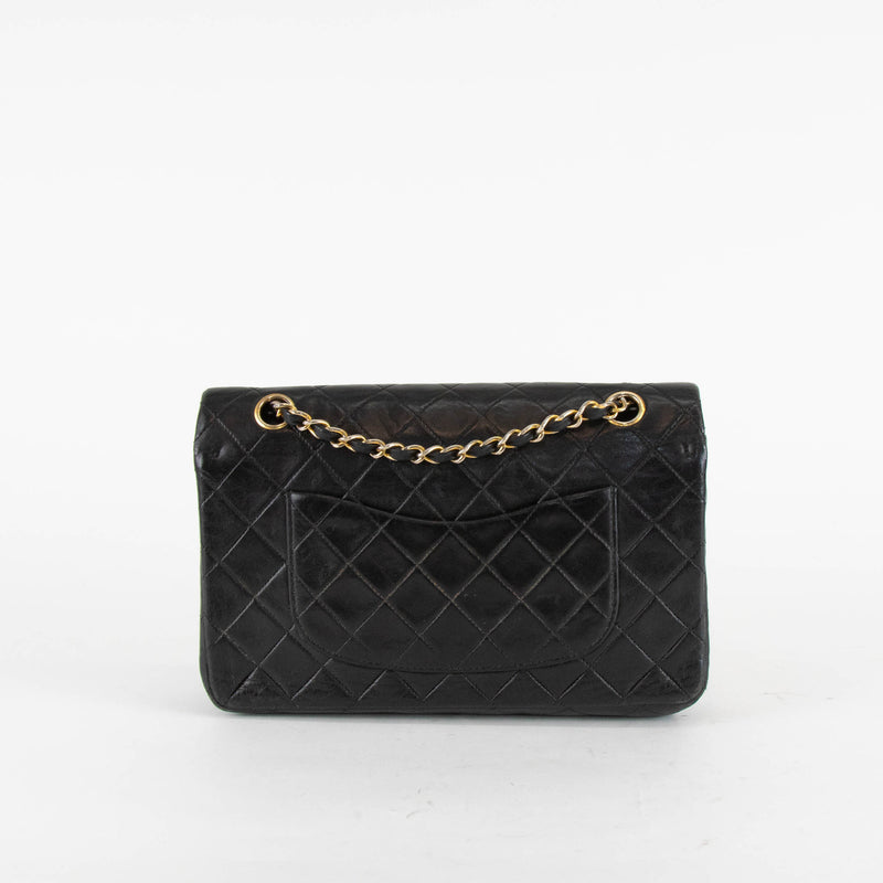 Chanel Black Lambskin Vintage Medium Double Flap Bag