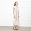 Me+Em Cream Black Piping Tweedy Sleeveless Belted Dress