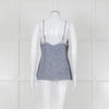 Gold Hawk Blue Striped White Lace Trim Cami