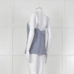 Gold Hawk Blue Striped White Lace Trim Cami