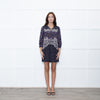 Saloni Navy White Multi Print Tunic Dress