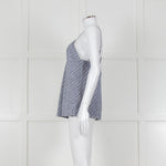 Gold Hawk Blue Striped White Lace Trim Cami